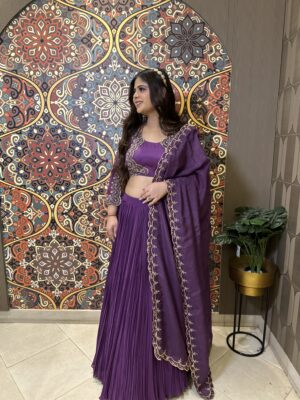 Purple Grandeur Lehenga Set with Dupta
