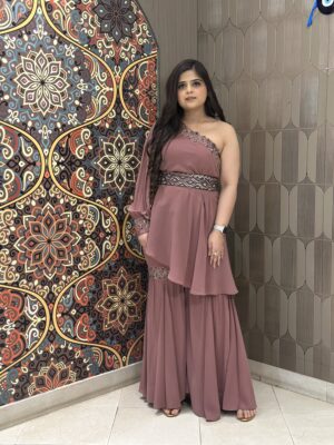 Ochre Muse One-Shoulder Fusion Dress