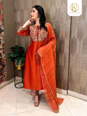 Rouille Royale Embroidered Kurta Set